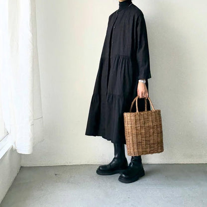 jujudhau デッドストックコットンティアードドレス　ブラック