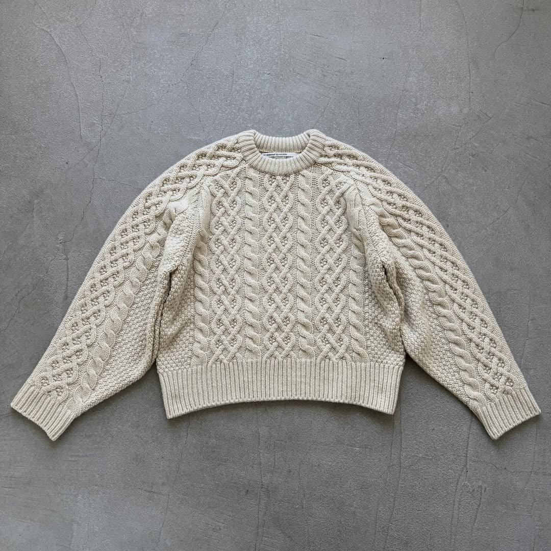 TENNE HANDCRAFTED MODERN ボリュームスリーブアランニットプルオーバー