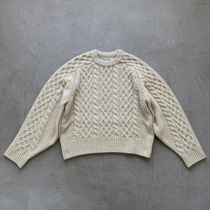 TENNE HANDCRAFTED MODERN ボリュームスリーブアランニットプルオーバー