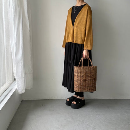 atelier d'antan  Paulet リネンニットカーディガン　マスタード