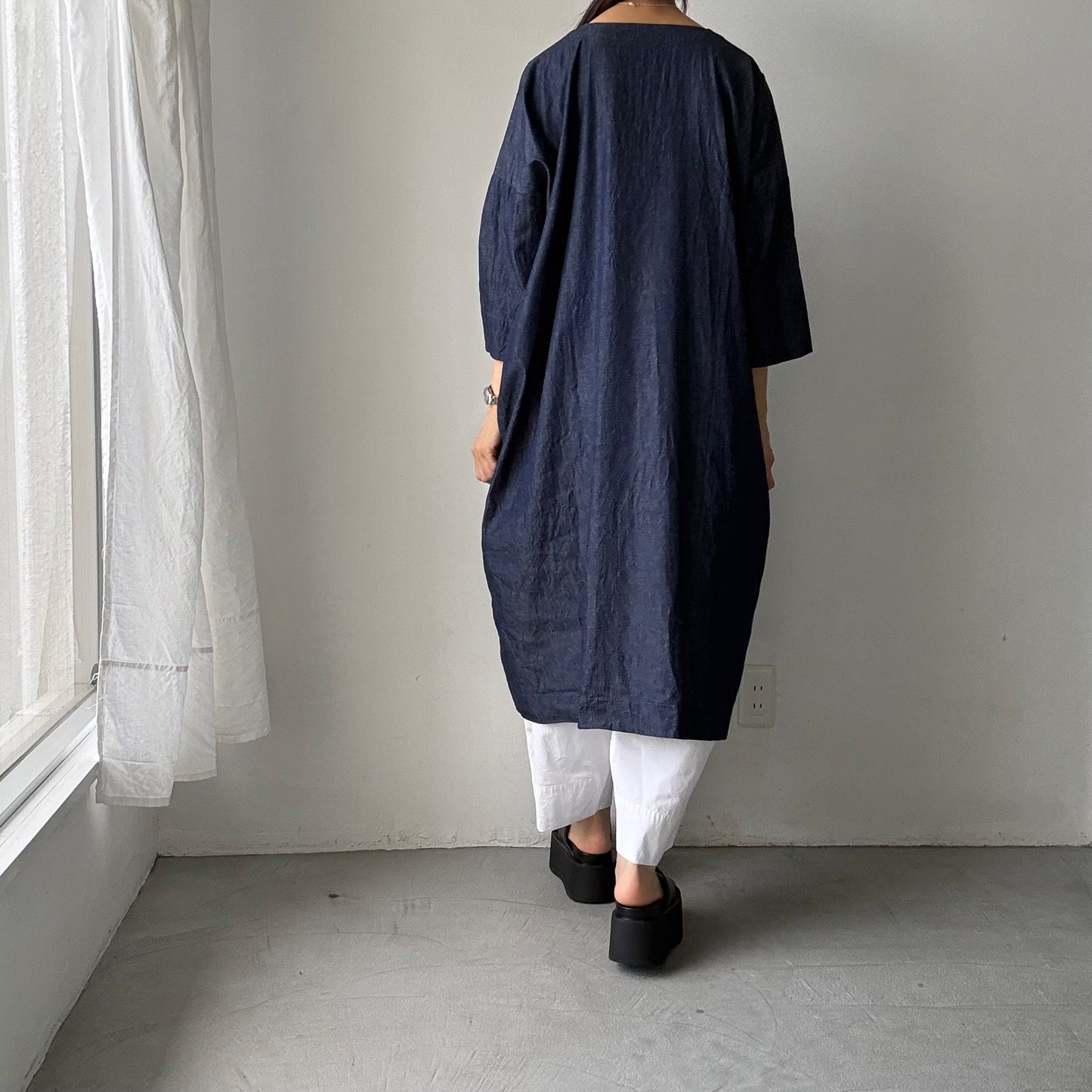 jujudhau  デニム台形ドレス