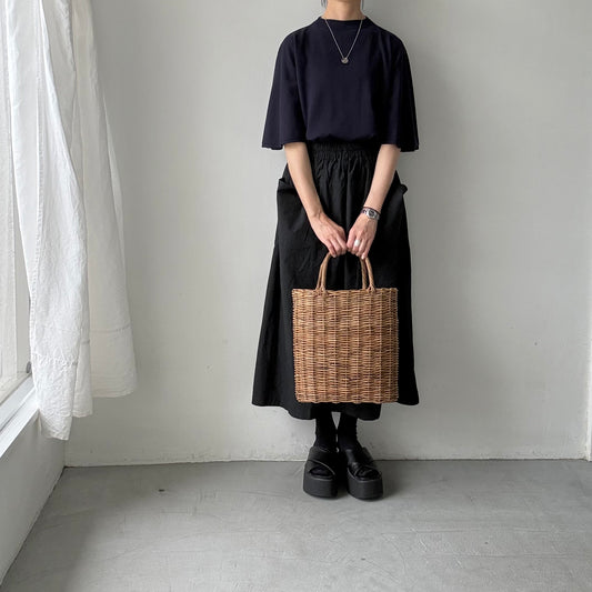 🟡週末入荷分予約受付中🟡as it is　フレアスリーブコットンニット　ネイビー