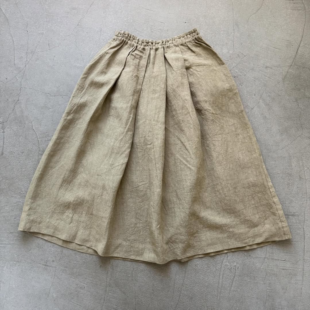 Linenya  リネンタックスカート　ベージュ