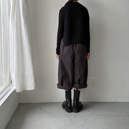 atelier d'antan Perriereコットンワイドパンツ　ダークグレーsize 1