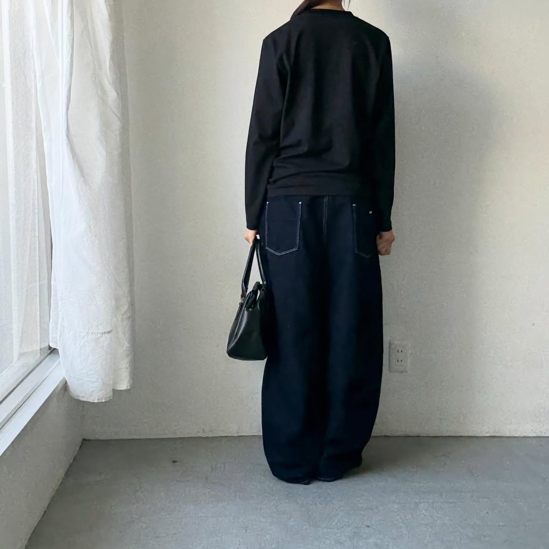 OLDMANS TAILOR OMTラバープリント長袖Tシャツ　ブラック