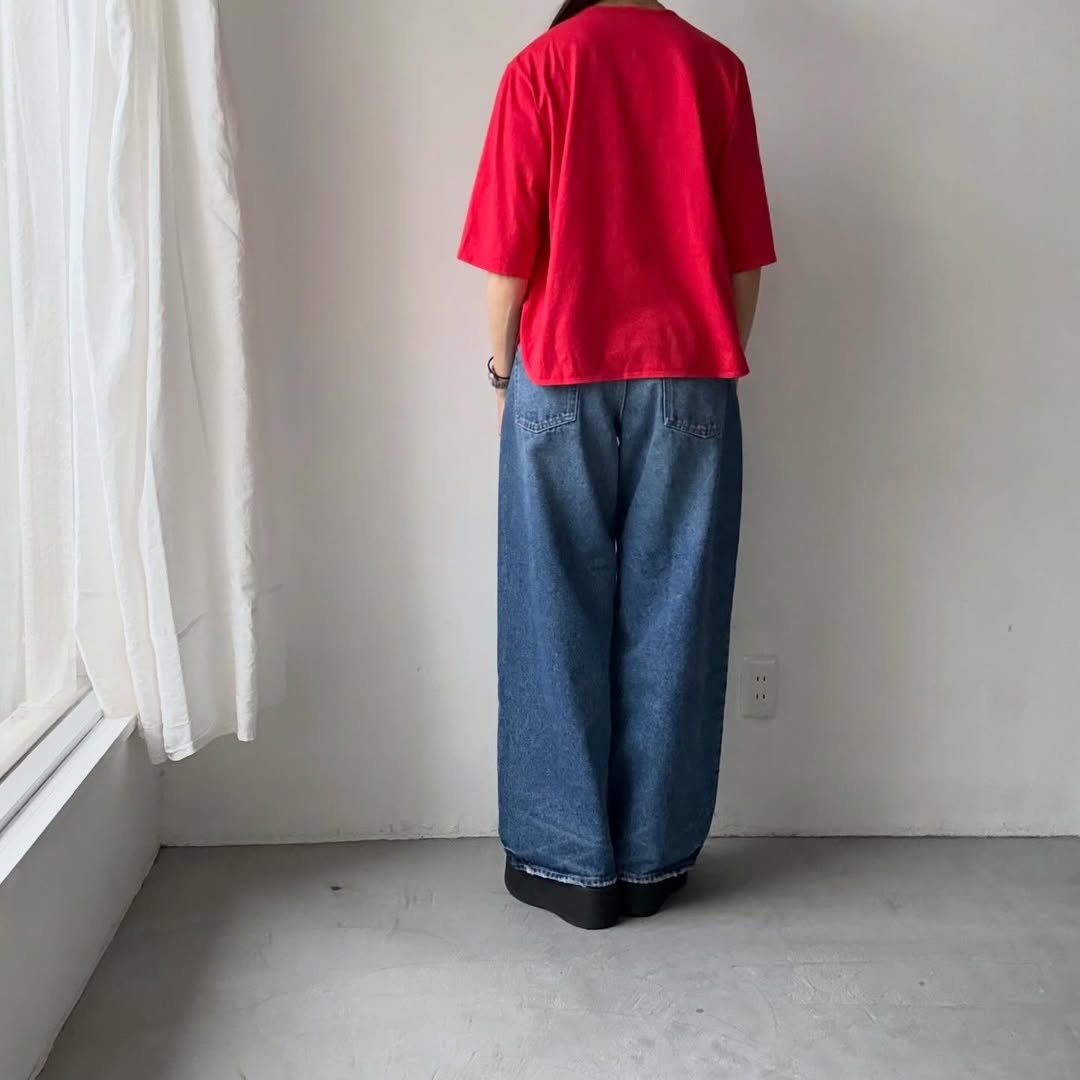 homspun  天竺5分袖カーディガン
レッド