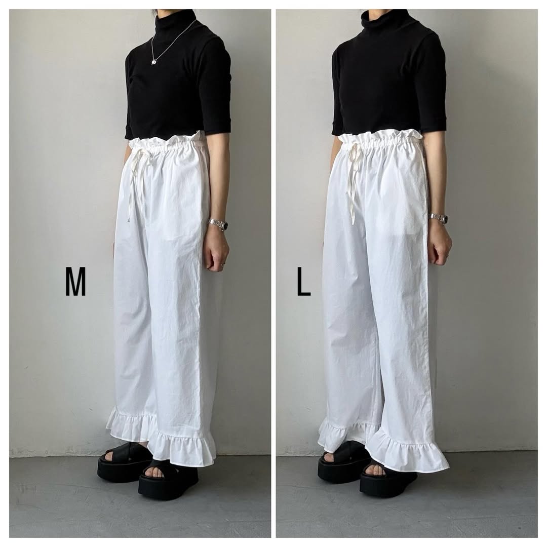 ayanoguchiaya　オーガニックコットンフリルパンツ