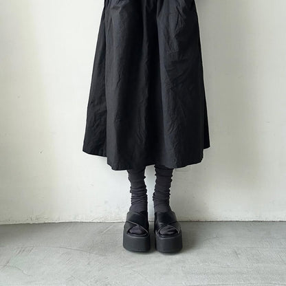 atelier naruse  リネン天竺ハイソックス　チャコール