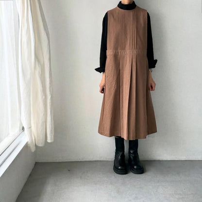 atelier d'antan kobell コットンエプロンドレス　カーキ