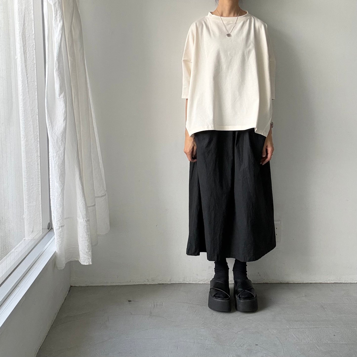🟡水曜日入荷分予約受付中🟡 Linenya  テラヴェ7分袖Tシャツ　アイボリー