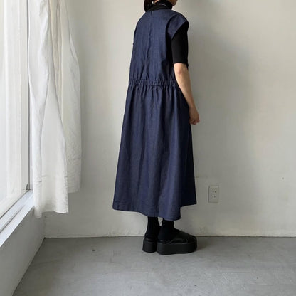 Linenya  フロントタックワンピース
デニム