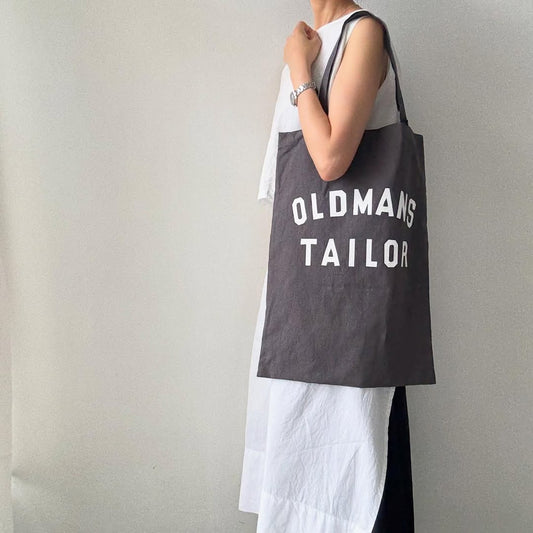 OLDMANS TAILOR  OMTプリントトートバッグ　チャコール