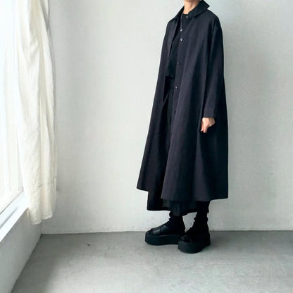 atelier d'antan Girardコットンコートワンピース　ダークグレー