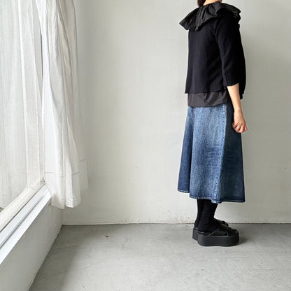 R&D.M.Co シルクコットンピエロカラーノースリーブブラウス