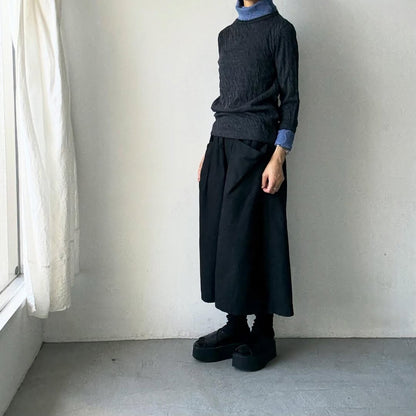 atelier naruse  ウールコットンタートルネックカットソー　杢グレー