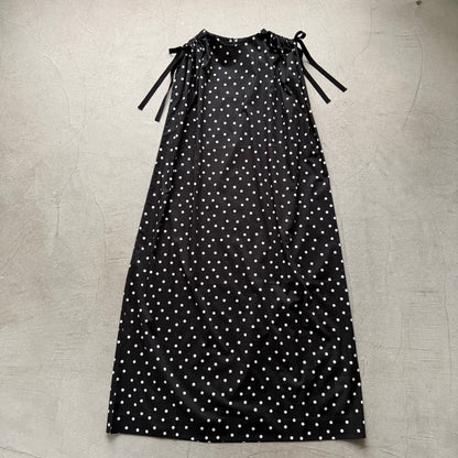 cion  コットン水玉ショルダーリボンワンピース