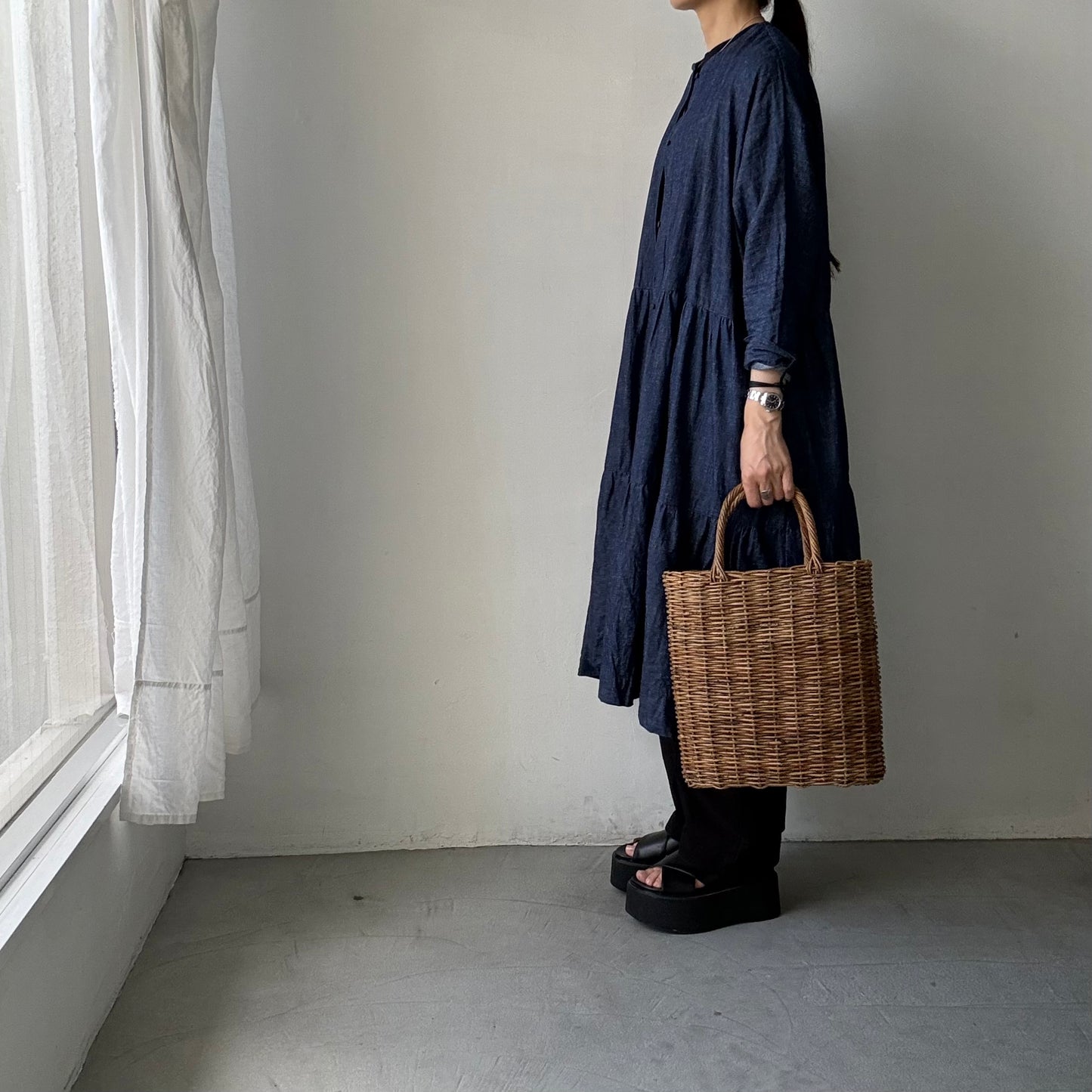 jujudhau デッドストックデニムティアードドレス