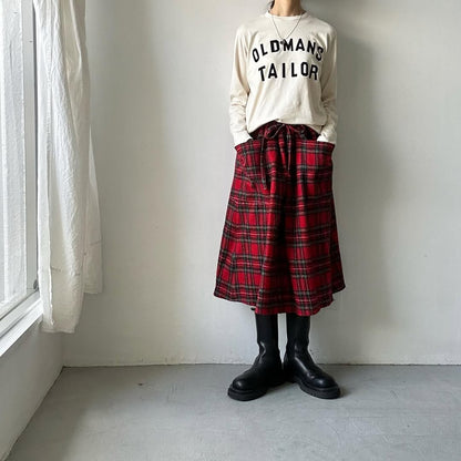 OLDMANS TAILOR OMTフロッキープリントロゴ長袖Tシャツ