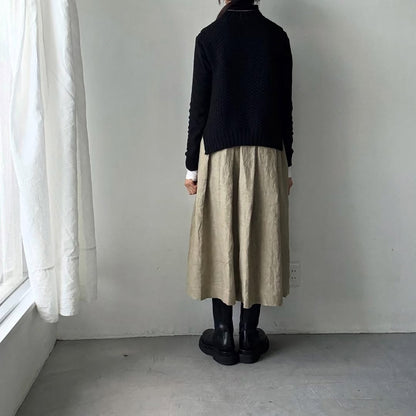 Linenya  リネンタックスカート　ベージュ