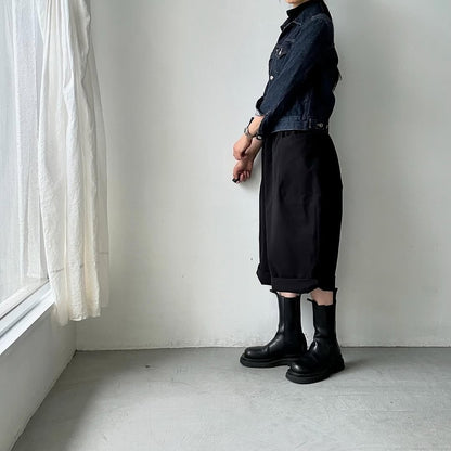 atelier d'antan Perriereコットンワイドパンツ　ブラック