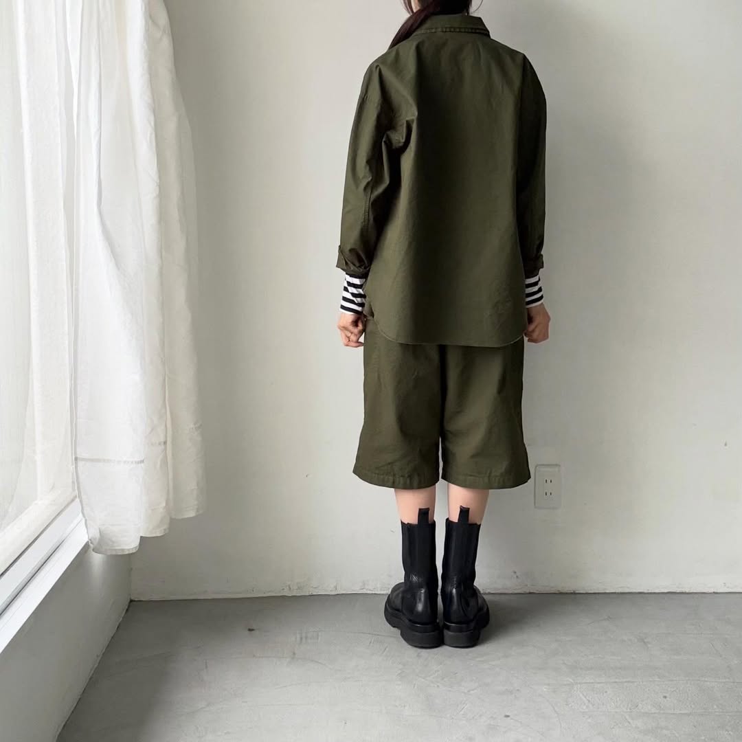 homspun  リップストップシャツジャケット　オリーブ