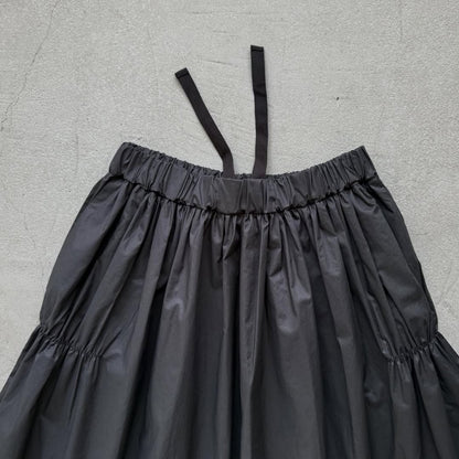 cion  コットンシャーリングギャザースカート　ブラック