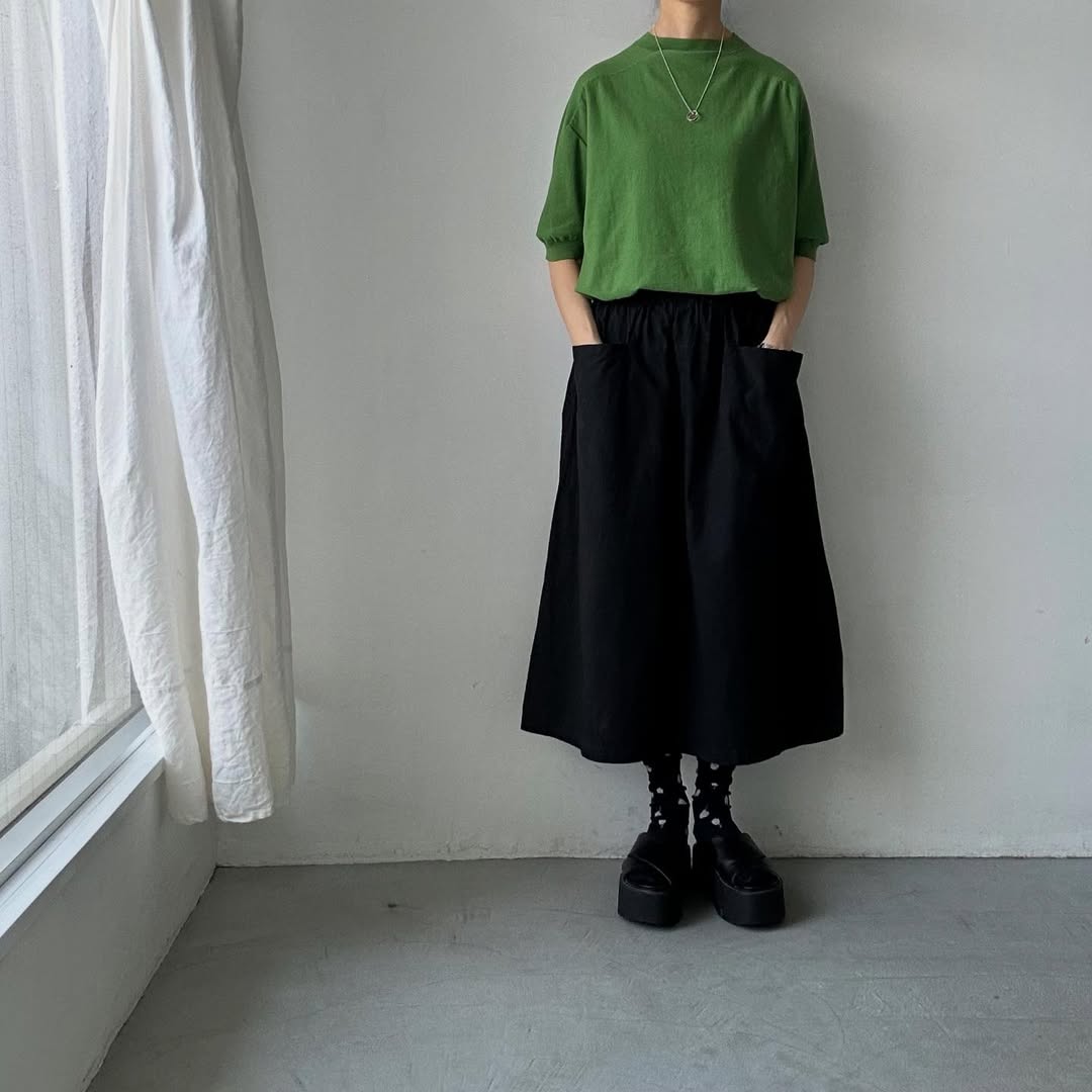 as it is.コットン半袖ニットプルオーバー　グリーン