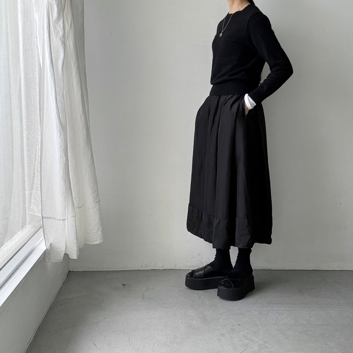 R&D.M.Co 　シルクサテンドッキングバルーンスカート