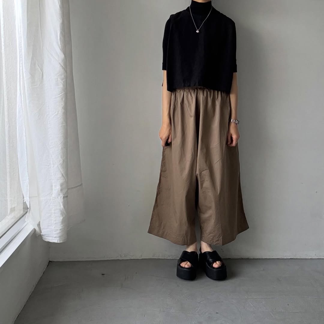 jujudhau  デッドストックコットンワイドパンツ　カーキ