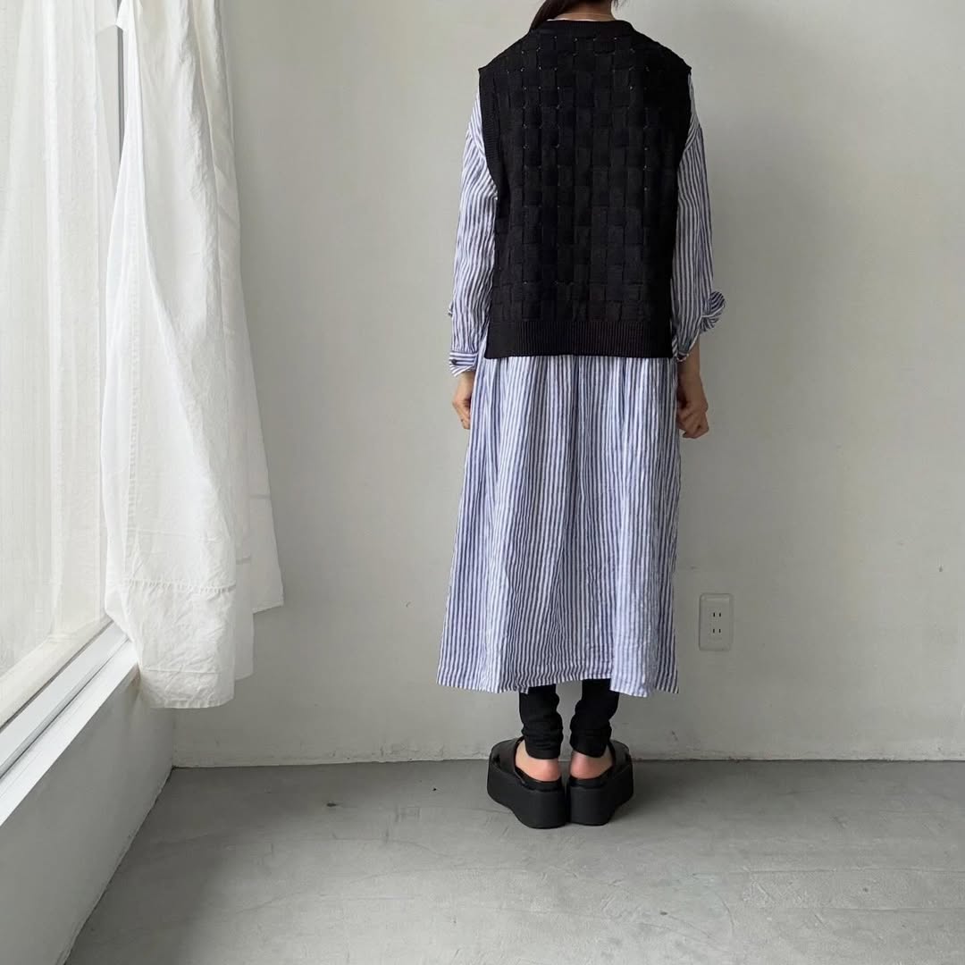 atelier naruse  コットンバスケット編みニットベスト