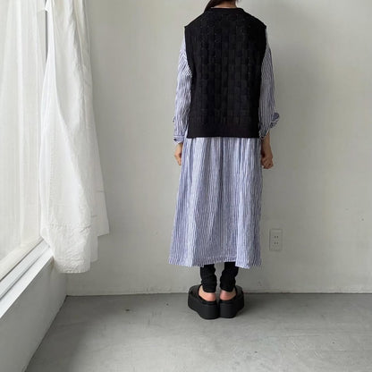 atelier naruse  コットンバスケット編みニットベスト