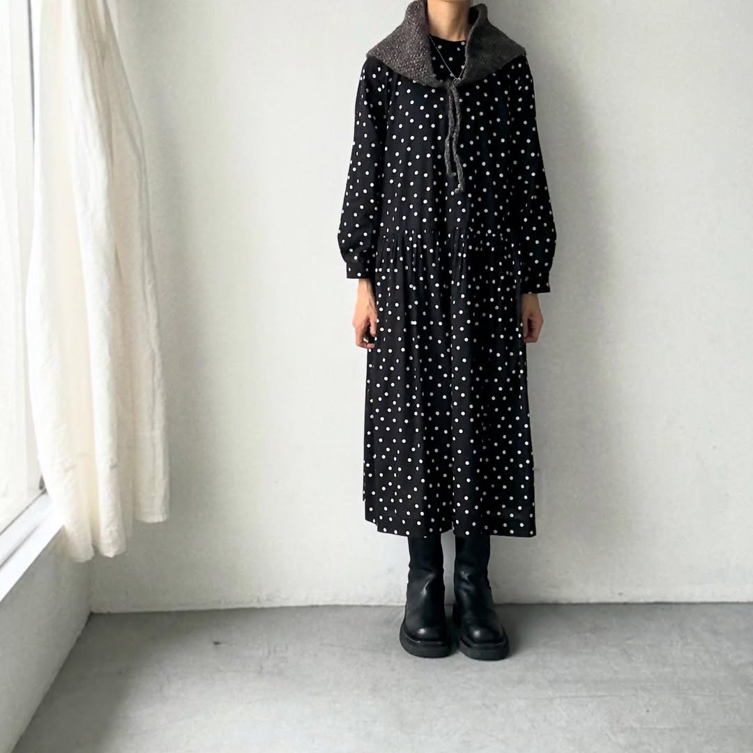 Karakoram アルパカコットントライアングルスカーフ　ダークブラウン