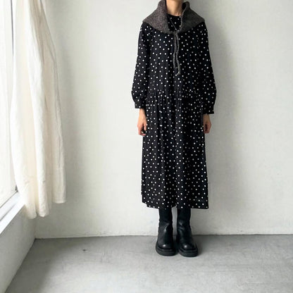 Karakoram アルパカコットントライアングルスカーフ　ダークブラウン