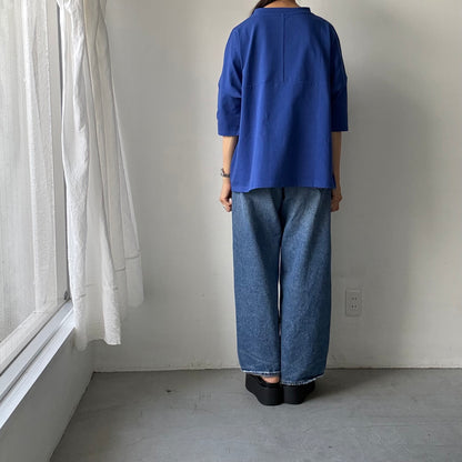 🟡水曜日入荷分予約受付中🟡 Linenya  テラヴェ7分袖Tシャツ　ブルー