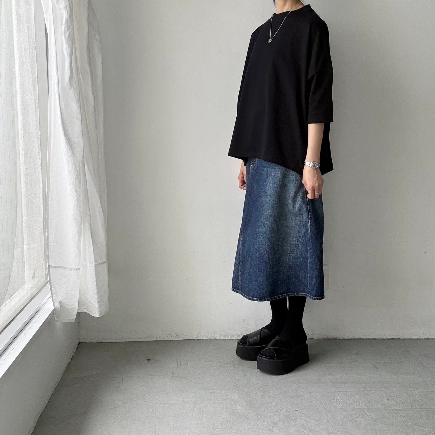 Linenya  テラヴェ7分袖Tシャツ
