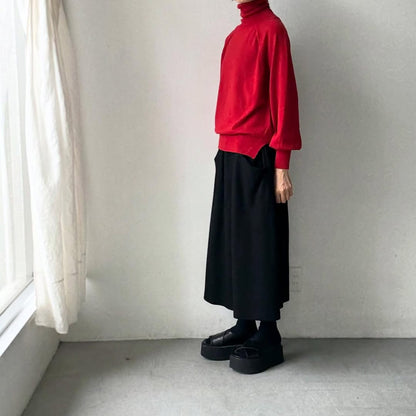 atelier naruse ウールタートルネックニット　レッド