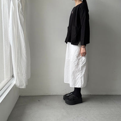 jujudhau デッドストックコットンダブルボタンシャツ　ブラック