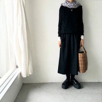 R&D.M.Co  ワイルドベリーガーゼショール　ブラック×ホワイト