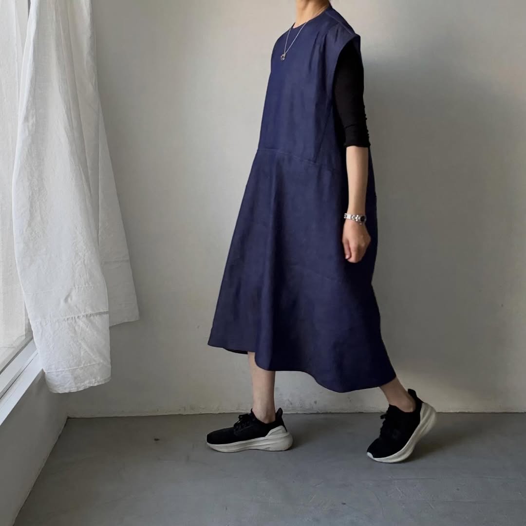 R&D.M.Co コットンデニムハンチドバックドレス