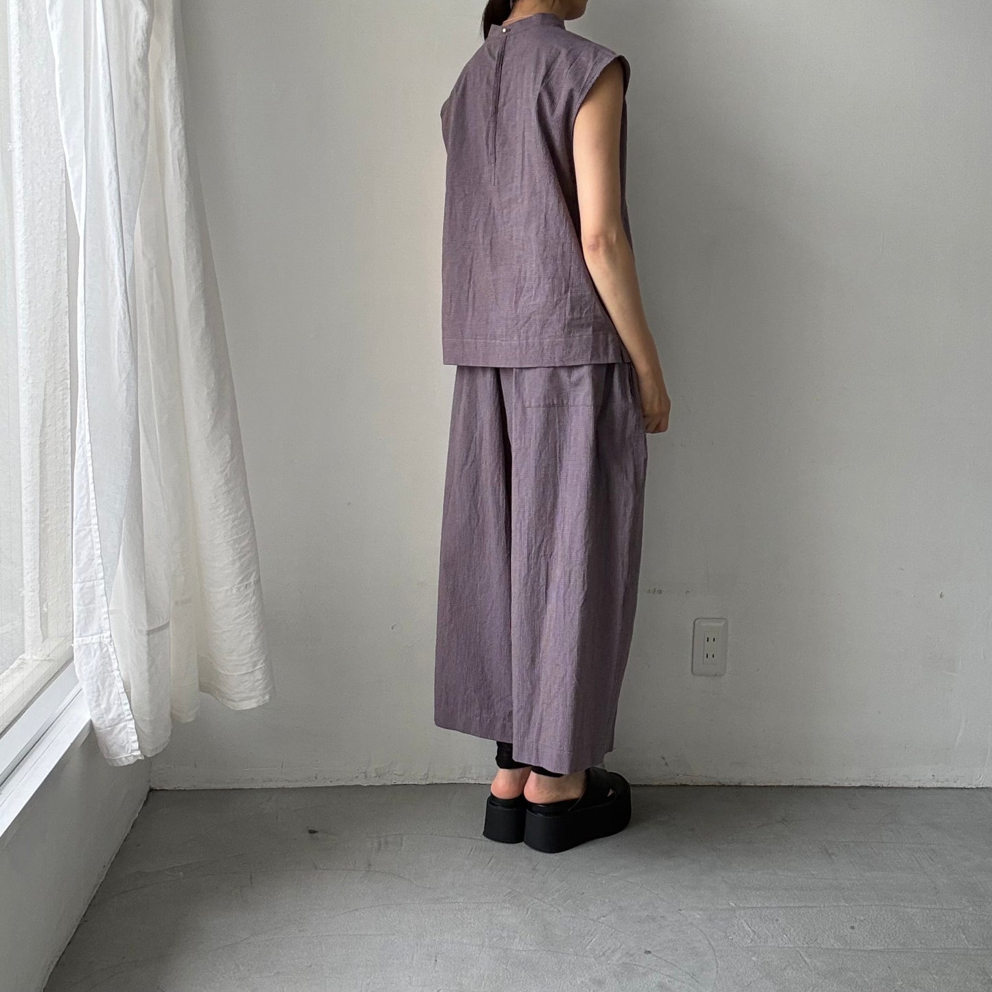 atelier d'antan Reymontコットンリネンバギーパンツ