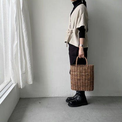MAGALI  トリプルウォッシュリネンカシュクールジレ　ナチュラル
