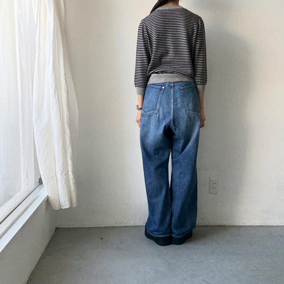 R&D.M.Co  ウールカシミアポケットプルオーバー　ボーダー