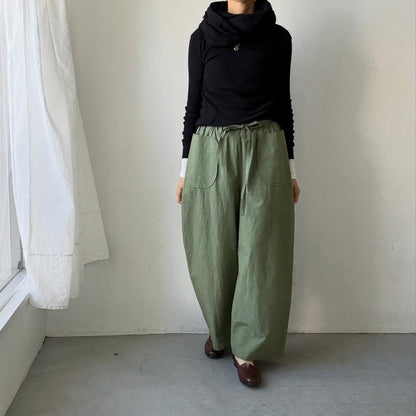 MAGALI コットンリネンファナージュロングパンツ