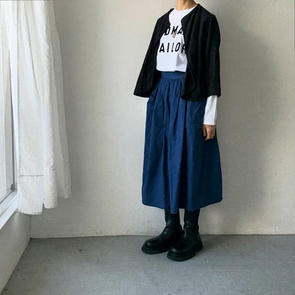 OLDMANS TAILOR OMTフロッキープリントロゴ長袖Tシャツ　ホワイト×ブラック
