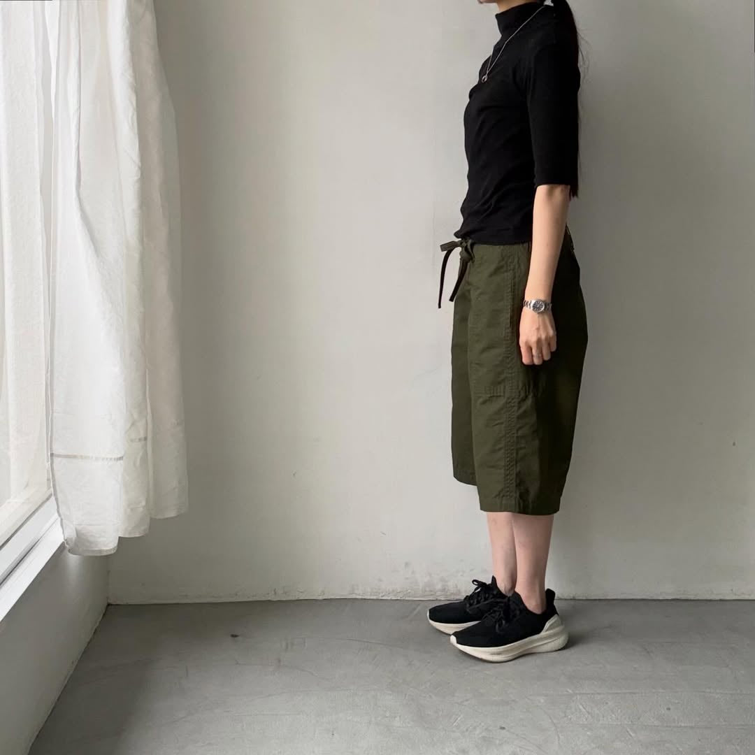 homspun  リップストップハーフパンツ　オリーブ
