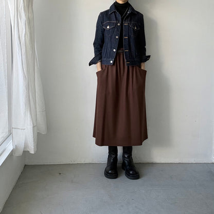 atelier naruse ウールポンチギャザースカート　ブラウン
