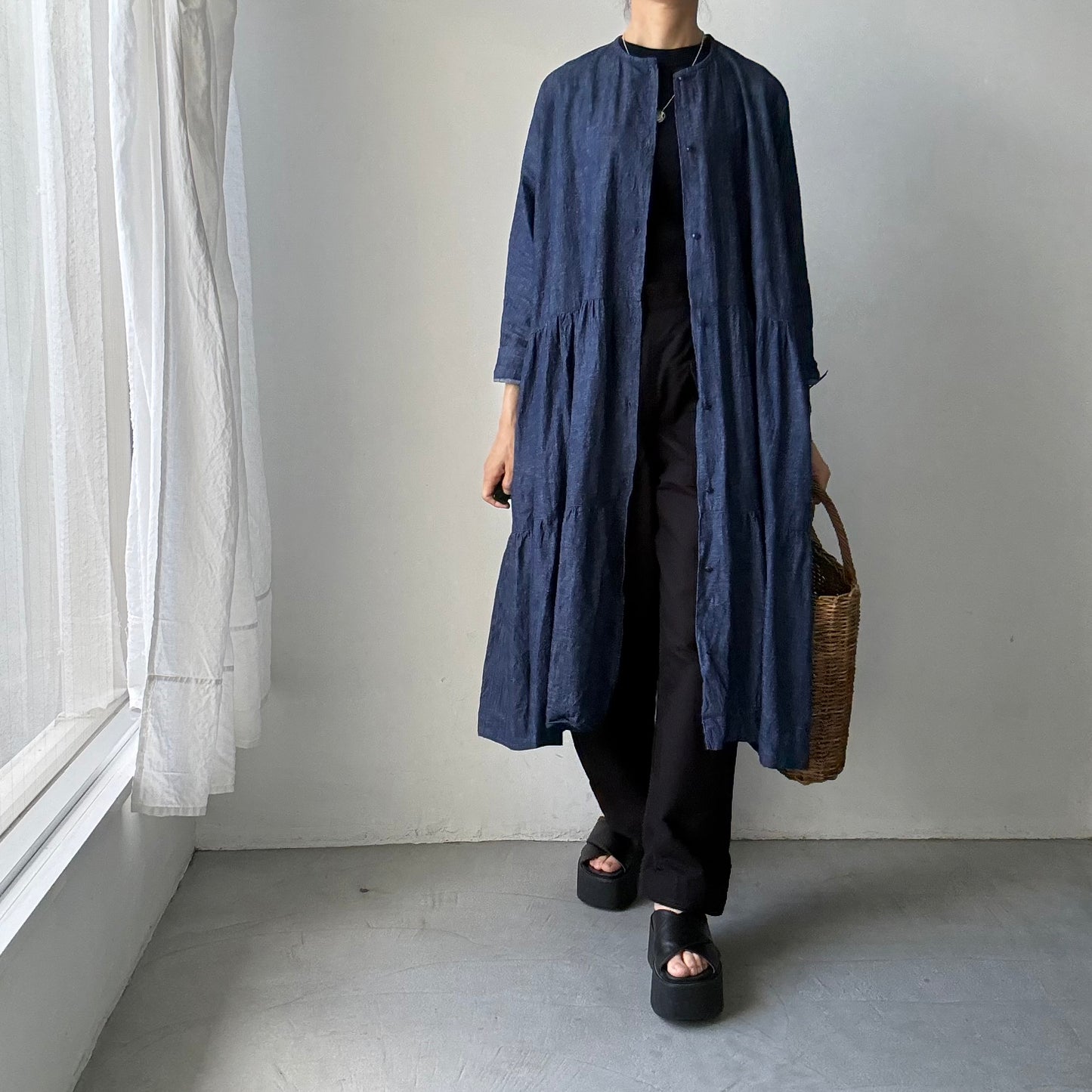 jujudhau デッドストックデニムティアードドレス