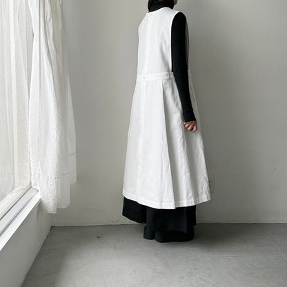 atelier d'antan ×blanc  kobell コットンエプロンドレス　ホワイト