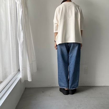 🟡水曜日入荷分予約受付中🟡 Linenya  テラヴェ7分袖Tシャツ　アイボリー