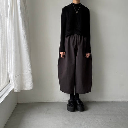 atelier d'antan Perriereコットンワイドパンツ　ダークグレーsize 1